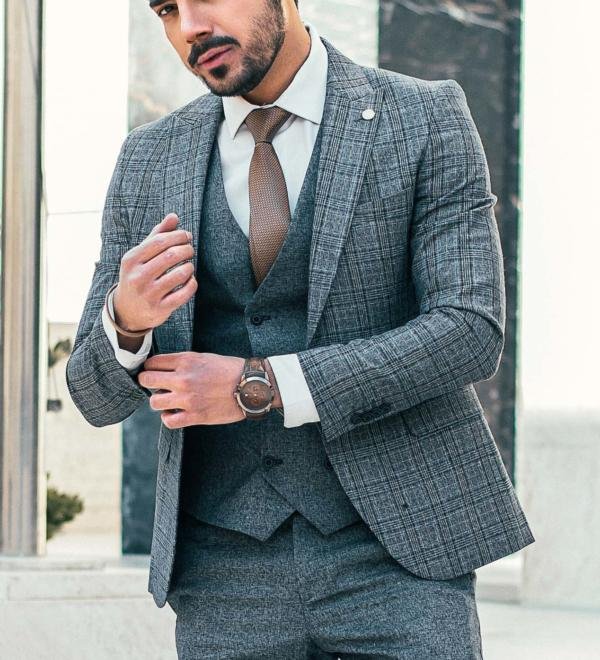 Tailored Fit Grey Suit